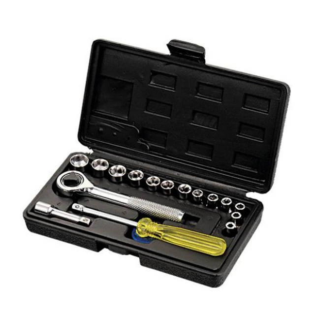 DIY Carbon Steel Socket Wrench Tool Set OEM Customizable Combination Repair Use 1-Year Warranty Case Box Packaging