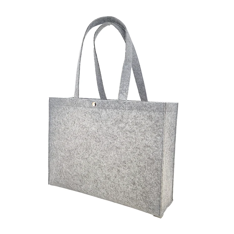 100% RPET Felt Tote Bag Felt  Hand Carry Bag For Shopping metal bottom shopper