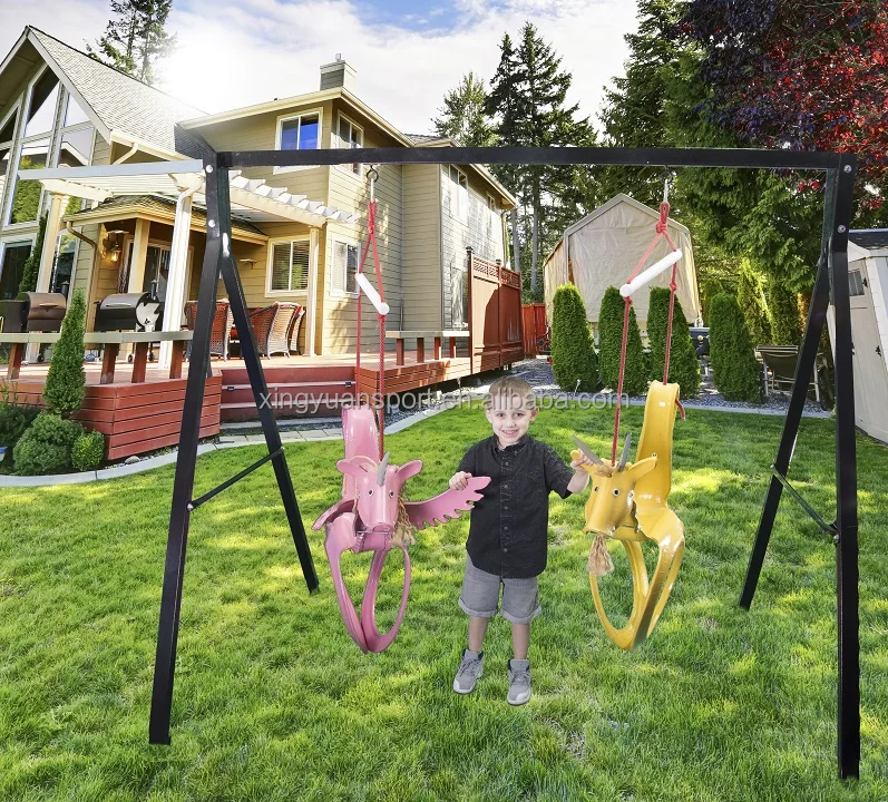 Recycled Tire Swing children swing for Kids  3 to 10 years old Gold unicorn
