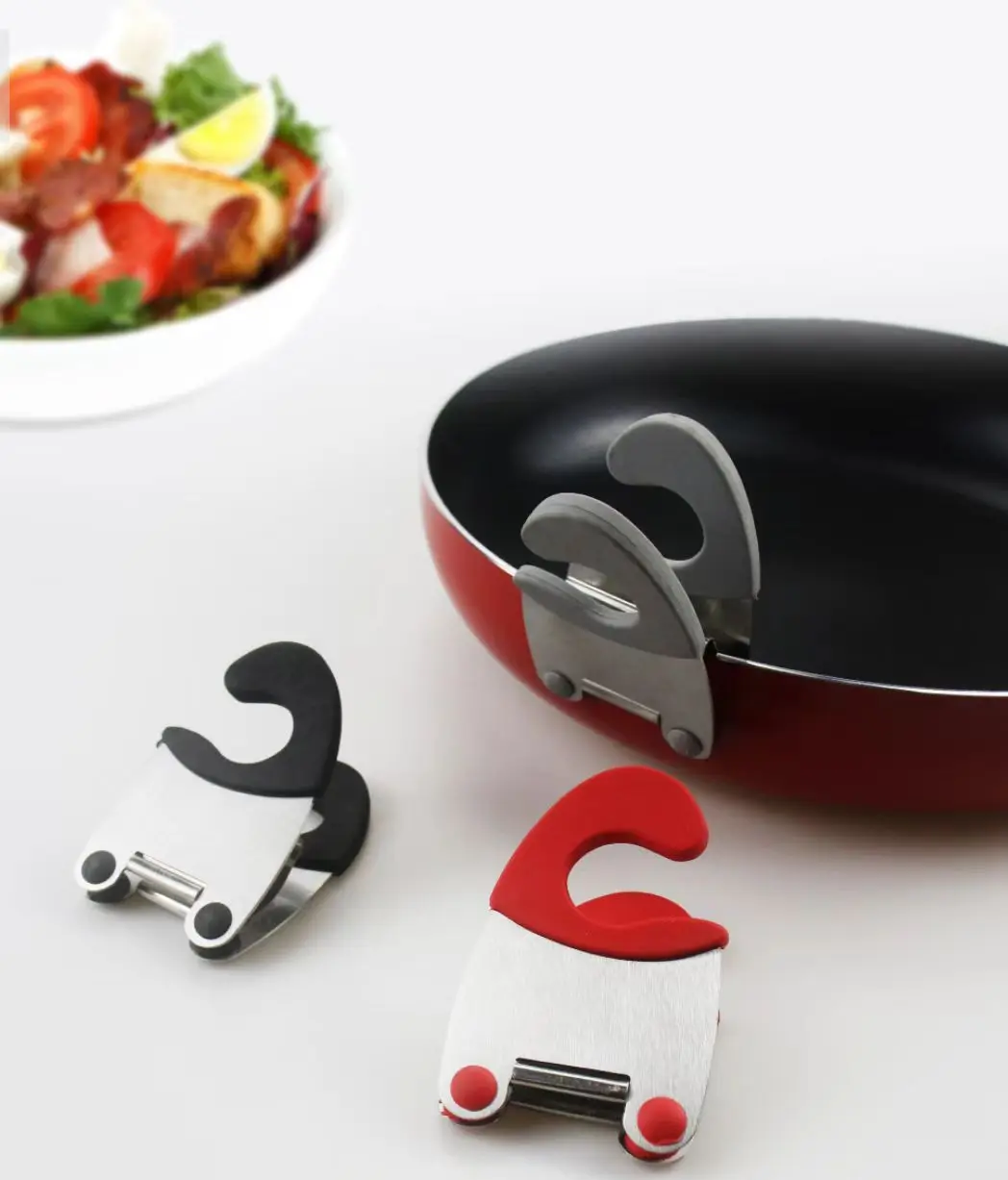 Pot Clip Holder Utensil Pot Clip Spoon Rest Stainless Steel Kitchen Gadget For Restaurant