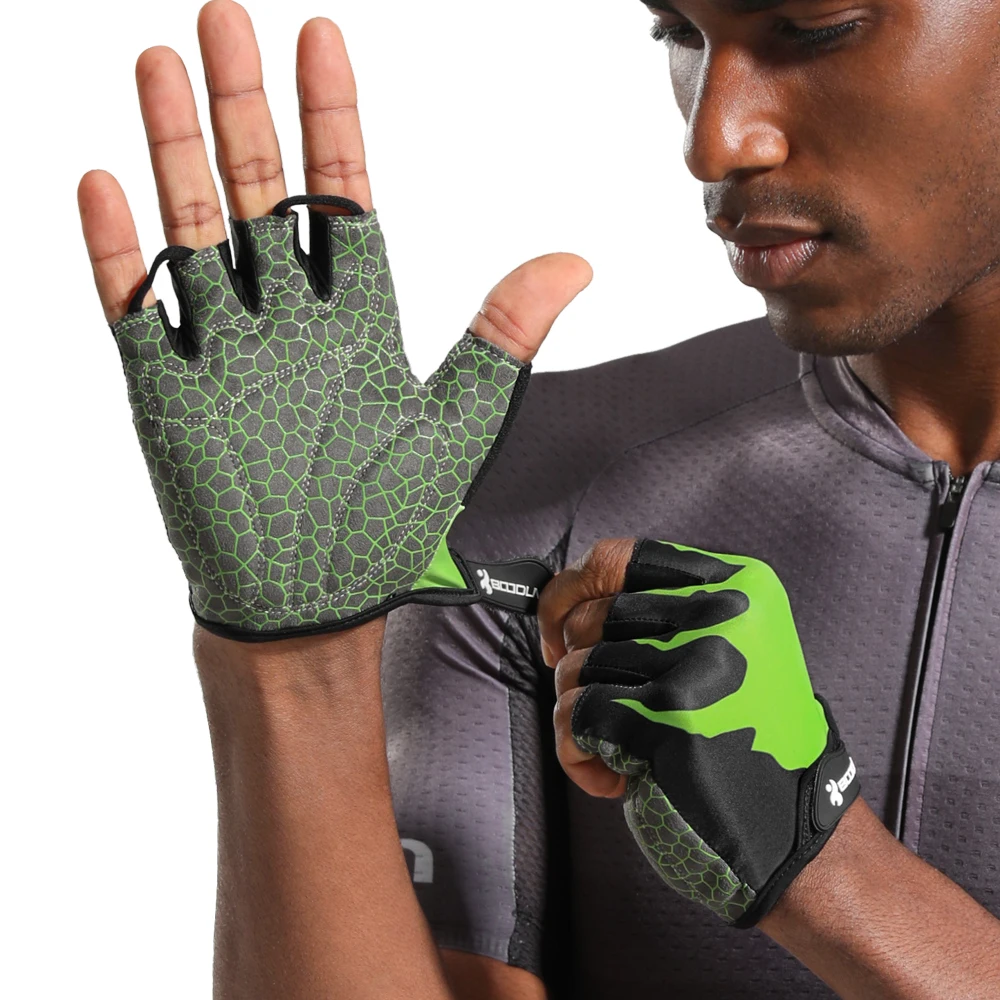 HBG 1082  Spring and summer new dirt bike gloves Damping and anti-skid outdoor Half finger mountain bike bmx gloves