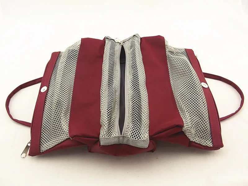 Fashion Mushroom Nail Ornamented wine red wash bag, REACH EU & US test, Sedex Pillar 4