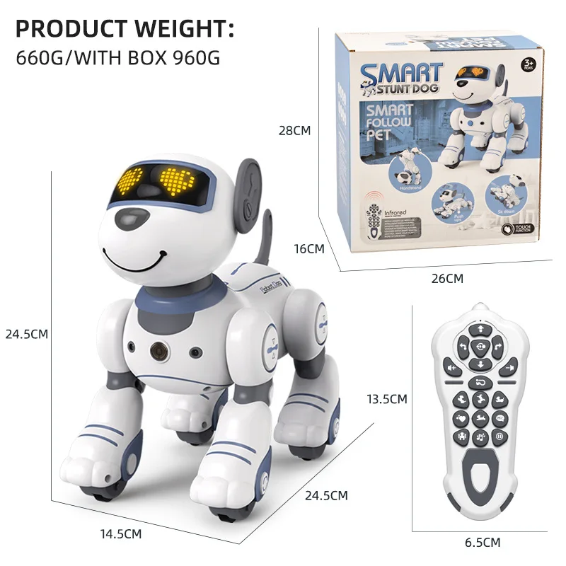 Infrared Smart Remote Control Robot Dog Electric Walking Stunt Dance Performance Smart Dog Robot Toy For Kids Rc Electronic Pets