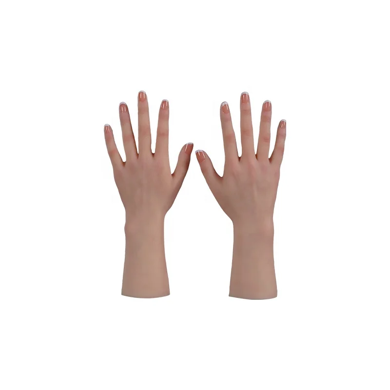 Female Silicone Lifelike Movement Model Manual Flexible Finger Adjustment Nail Ring Bracelet Jewelry Display Silicone Hand