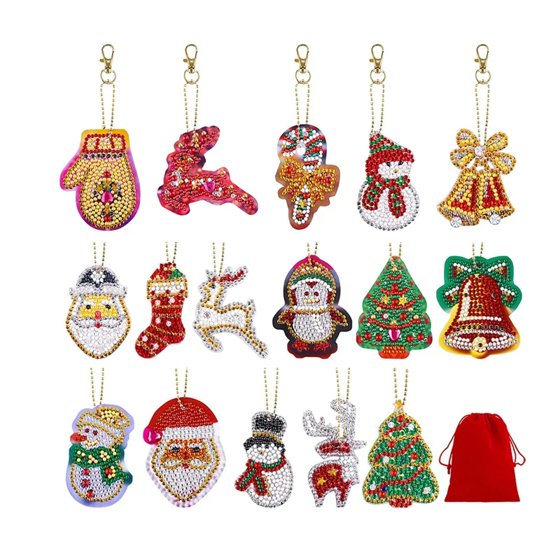 16 шт. Алмазный брелок для рождественских принадлежностей