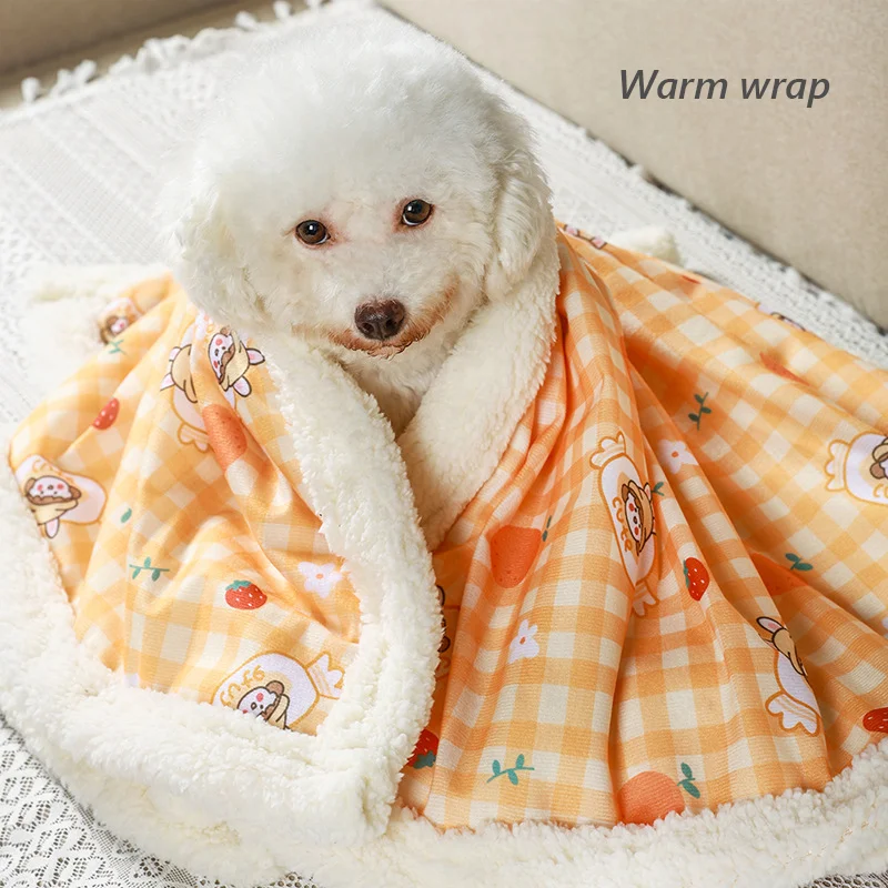 Custom Warm Thickened Fluffy Premium Fleece Pet Blanket Dog Bed Blanket Cute Print Design Washable Fluffy Blanket For Puppy Cat