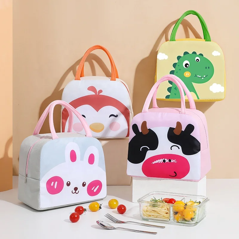 Wholesale Cartoon Cute Animal Insulated Lunch Box Tote Picnic Food Cooler Pouch Dinosaur Thermal Lunch Bag for Kids Girl Women