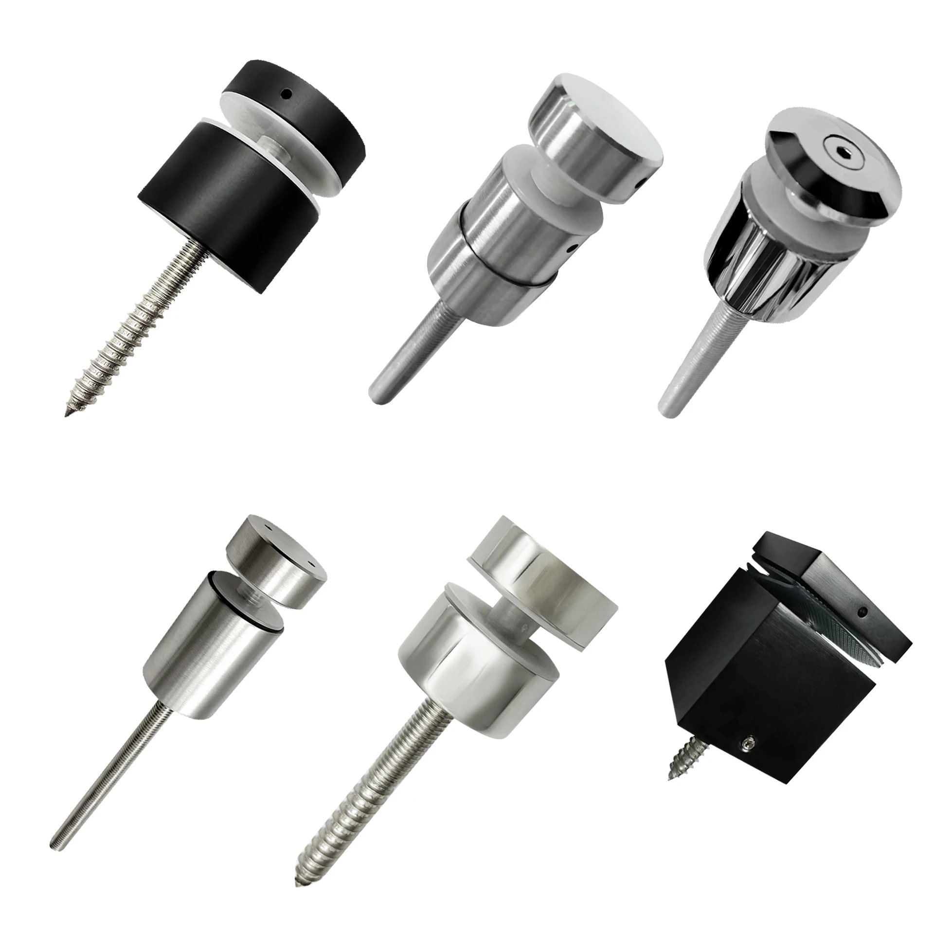 YIPIN  Factory Price wall mount Fastener adjustable side clamp Stainless Steel 304/ 316 glass standoff screw Glass Standoff