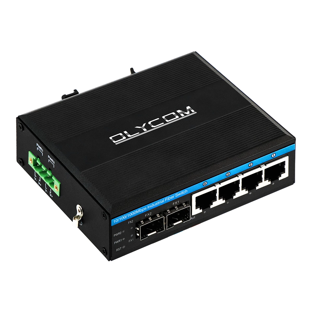 Din Rail Smart Managed VLAN CLI SNMP EPR 6 Ports Full Gigabit Managed Industrial Fiber Switch