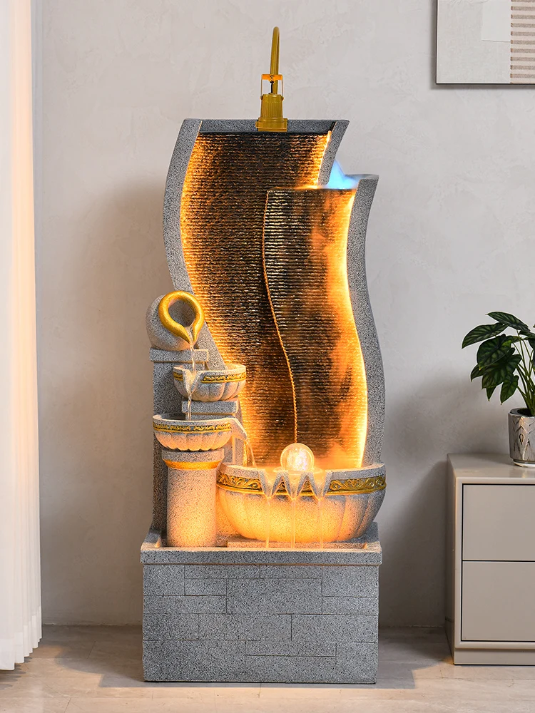 Europe Style Water Fountain Home Decoration Living Room Landscaping Porch Humidifier Zen Feng Shui Indoor Water Fountain
