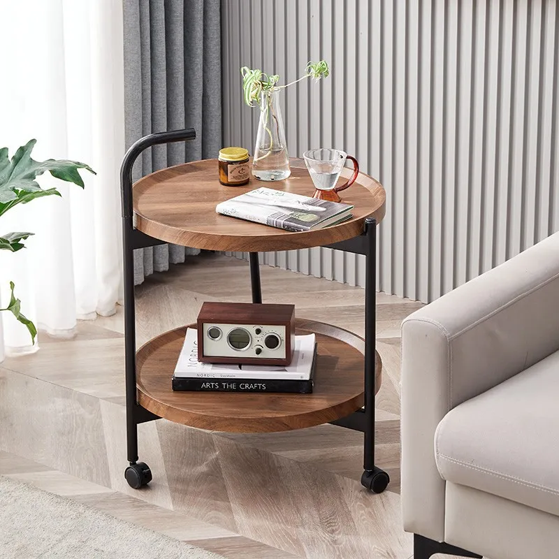 Side Table Decoration Sofa Modern Living Room Furniture Vintage Coffee Side Table With Wheel