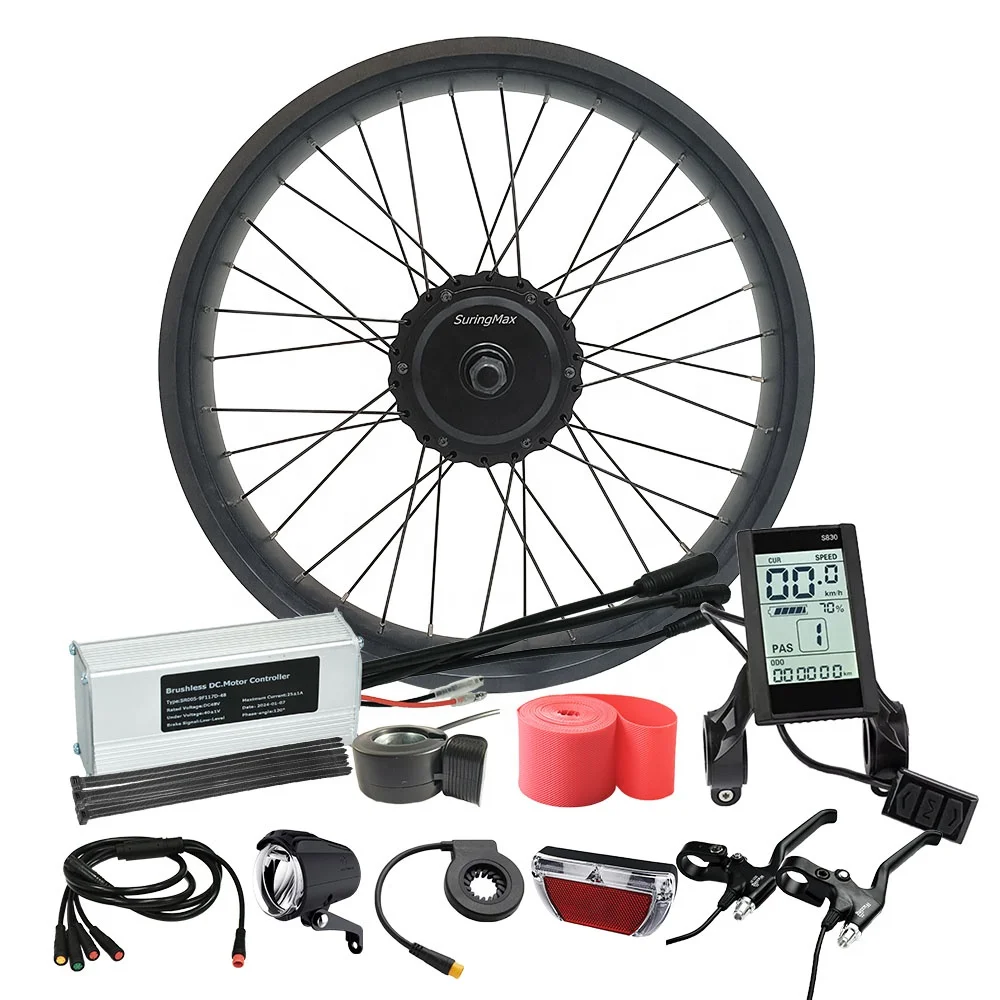 Electric Scooter 500w Geared Electric Mountain Bike Kit Fatbike Hub Motor Atv Beach Cruiser Fat Wheel E Bike Conversion Kit 48v