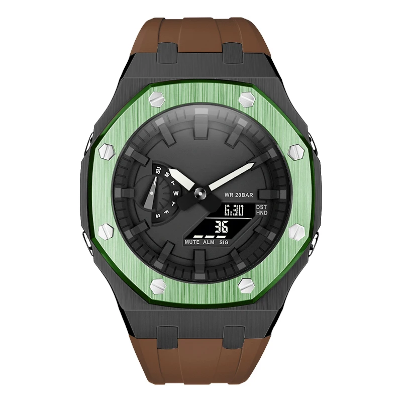 Fashion Luxury Automatic Watch Band Strap Silver Gshock Ga 2100 Mod Watch Case For Men