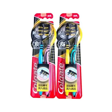 
colgate eco friendly black charcoal toothbrush manufacturing,customized OEM,2021,high quality, antibacterial and whitening,adult 