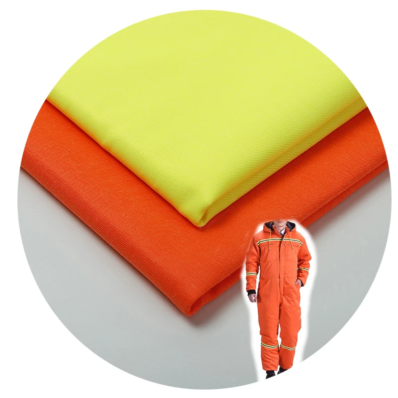 CVC fluorescent polyester cotton fabric reflective fabric traffic raincoat waterproof suit warning clothing fabric