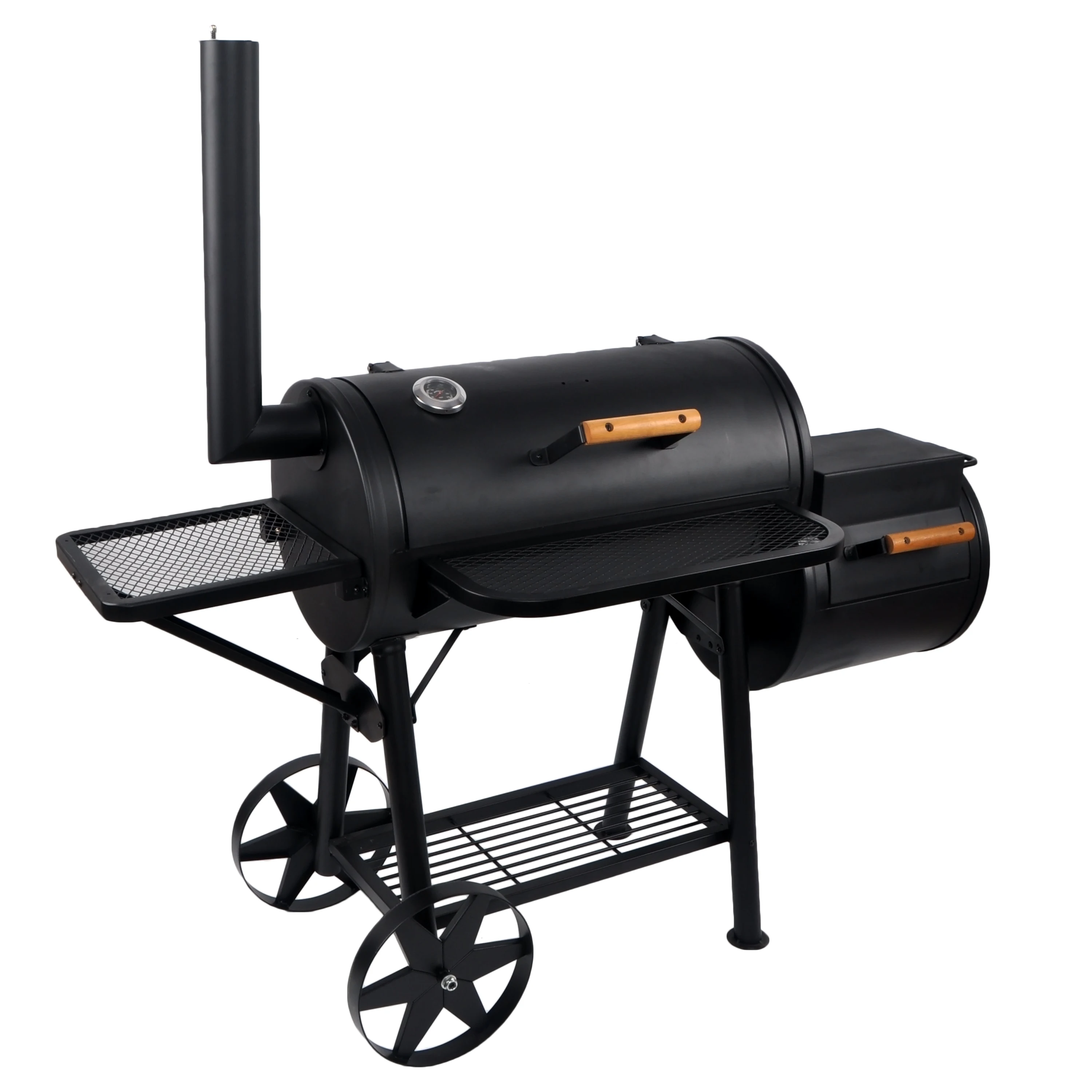 BBQ Smoker Heavy Duty Bbq commercial 2 wheels Durable Steel Wood Pellet Smoker Grill