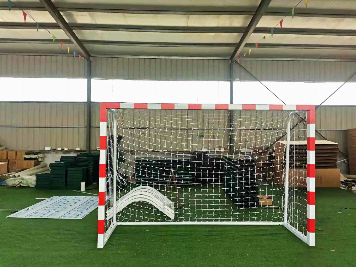 Customized Aluminum Handball Goals 3m*2m Steel Handball Goal Net Soccer Equipment For Indoor Court Use