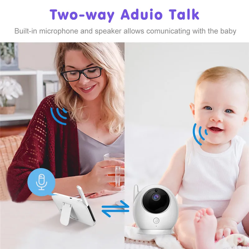 ABM100 4.3 Inch LCD Display Night Vision Wireless Baby Monitor Camera 2 Way Audio Temperature Monitor Video Baby Camera