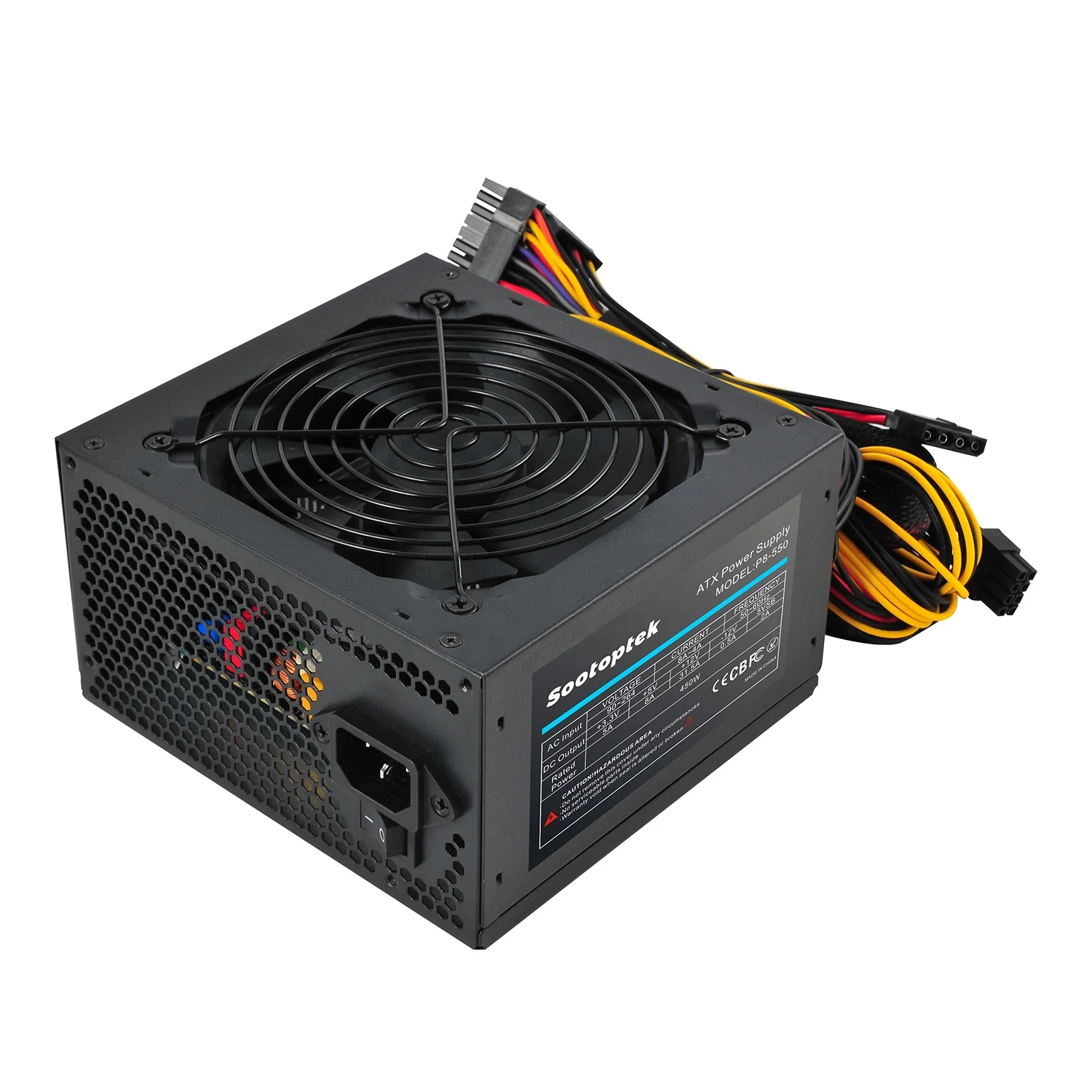Готов к отправке 12 см черный Cooing Fan Black shell atx PC блок питания 450 Вт APFC