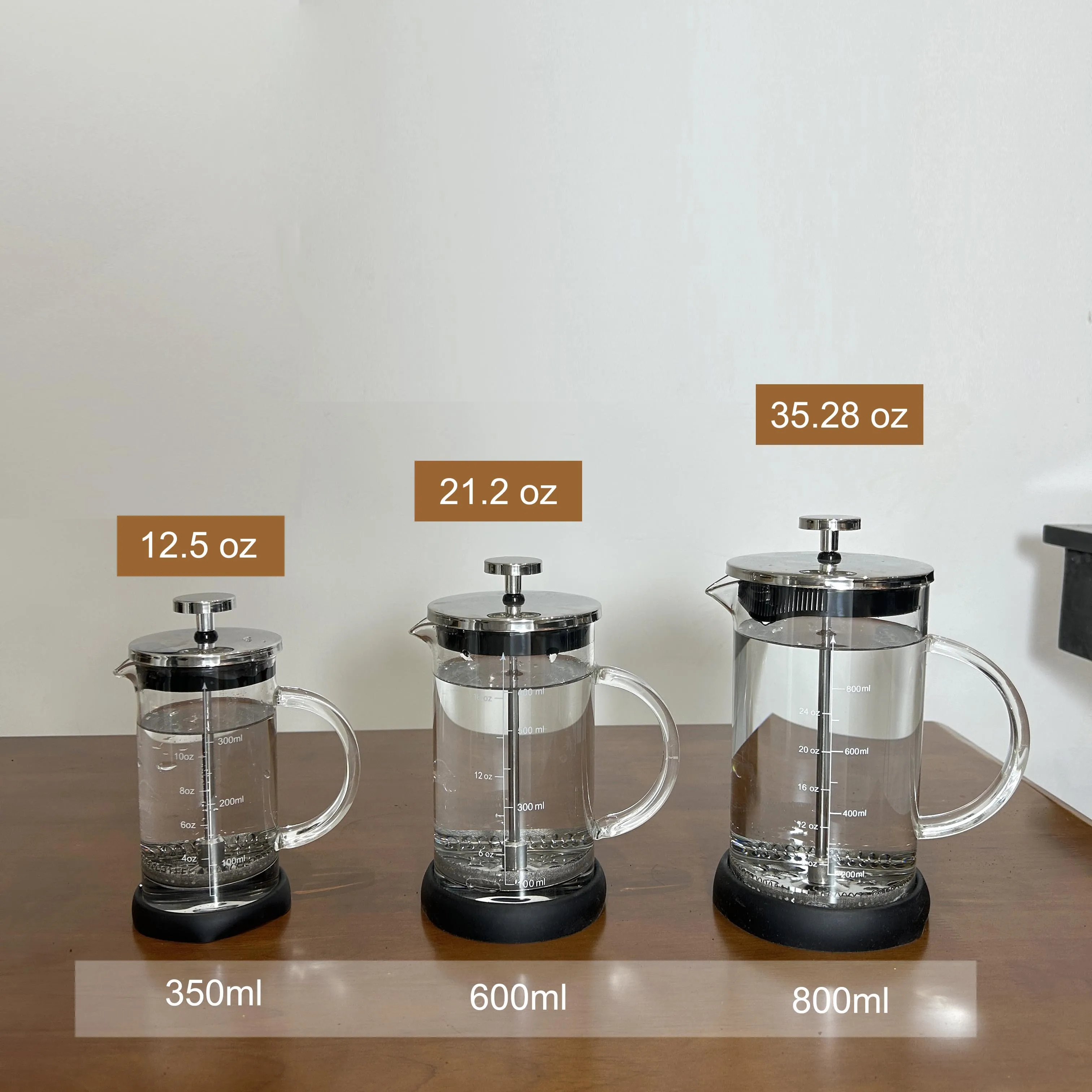 FREE Sample350ml 600ml 800ml low price dropshipping coffee maker cafetiere stainless glass coffee french press