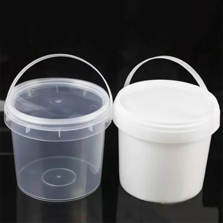 Food Container Small 1L Plastic Bucket For Peanut Butter PP Wholesale Food Grade 5l Round Milk Plastic pail Bucket with lids