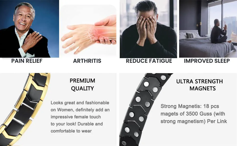 factory price fashion high quality energy magnetic bracelet health stainless steel magnetic bracelet sports support custom