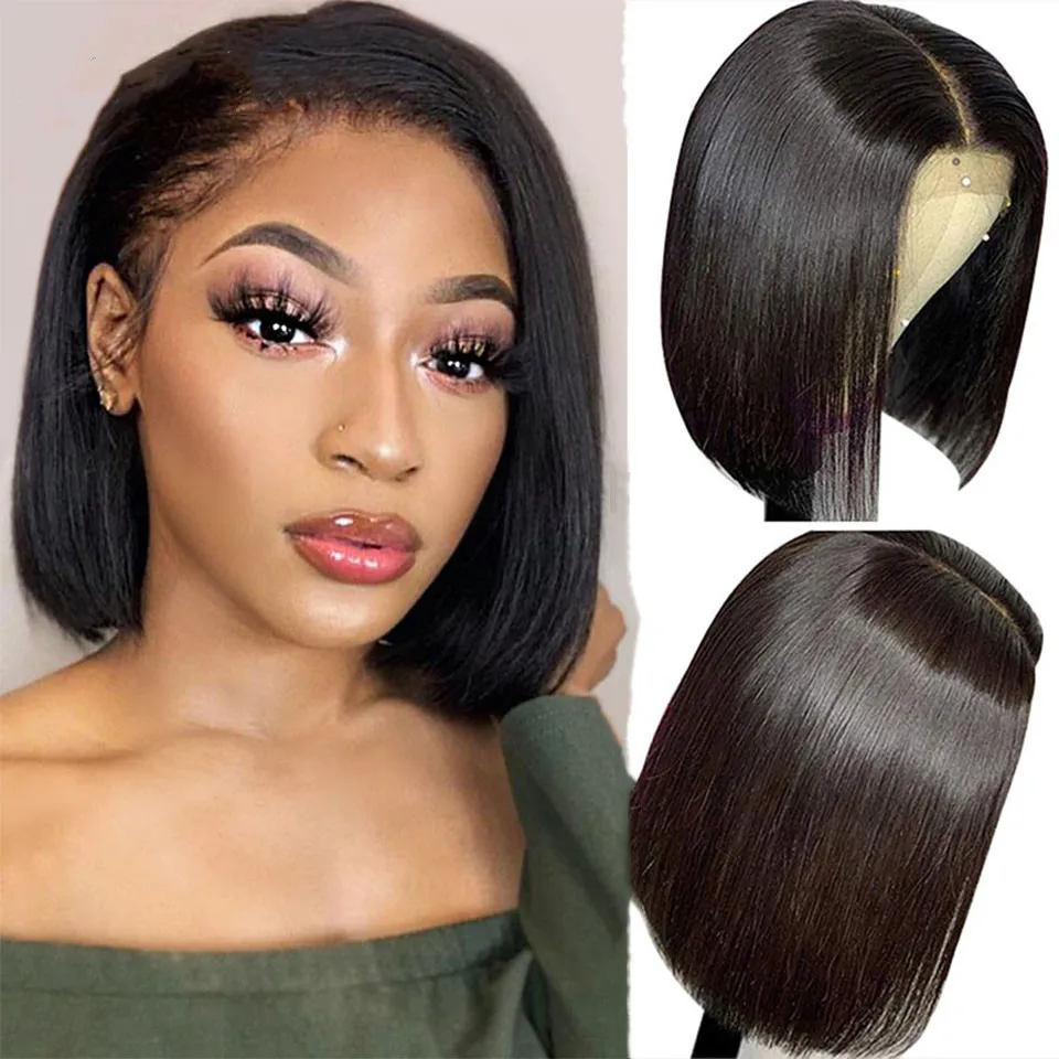 wholesale short perruque bob lace front wigs natural brazilian remy human hair wigs for women pixie cut 5*5 bob human hair wig
