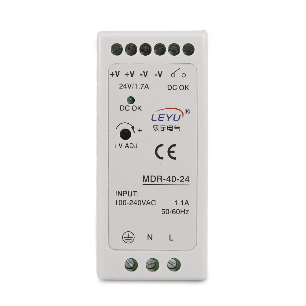 Factory direct sale Din Rail MDR-40 series plastic case 12V 24V 48V DC Output Din Rail Power Supply