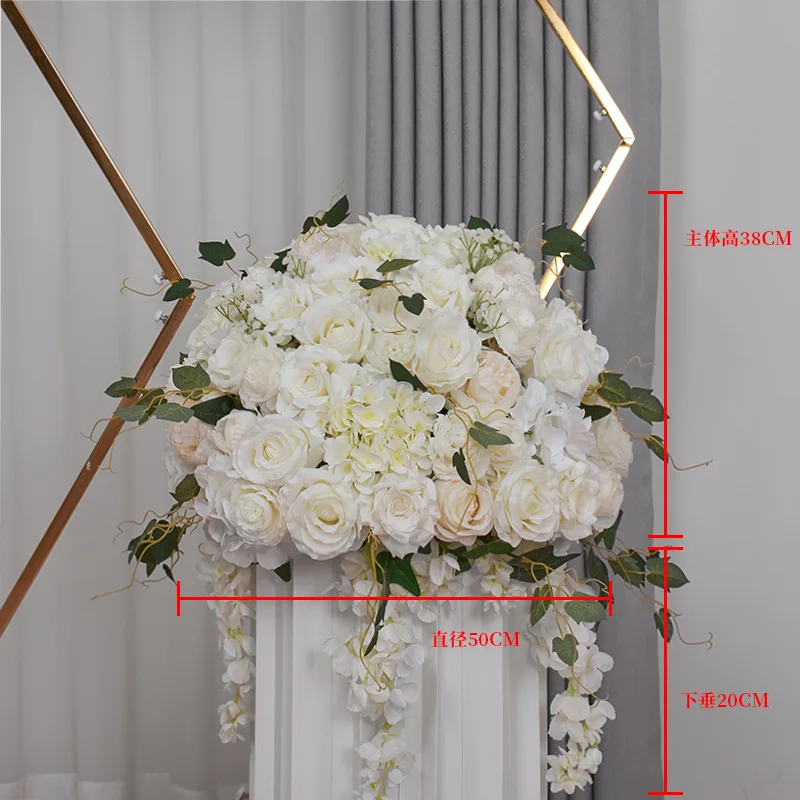 SN-D026 Tall Gold Metal Flower Stand Wedding Flower Ball Arrangements Flower Centerpieces For Wedding Decoration