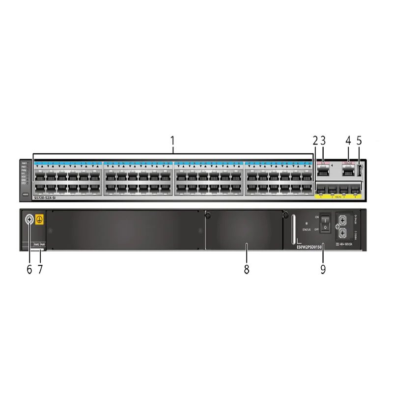 02350DLY S5720-52X-PWR-SI-ACF 48* PoE+ 10/100/1000BASE-T ports+4*10GE SFP+ ports network switch