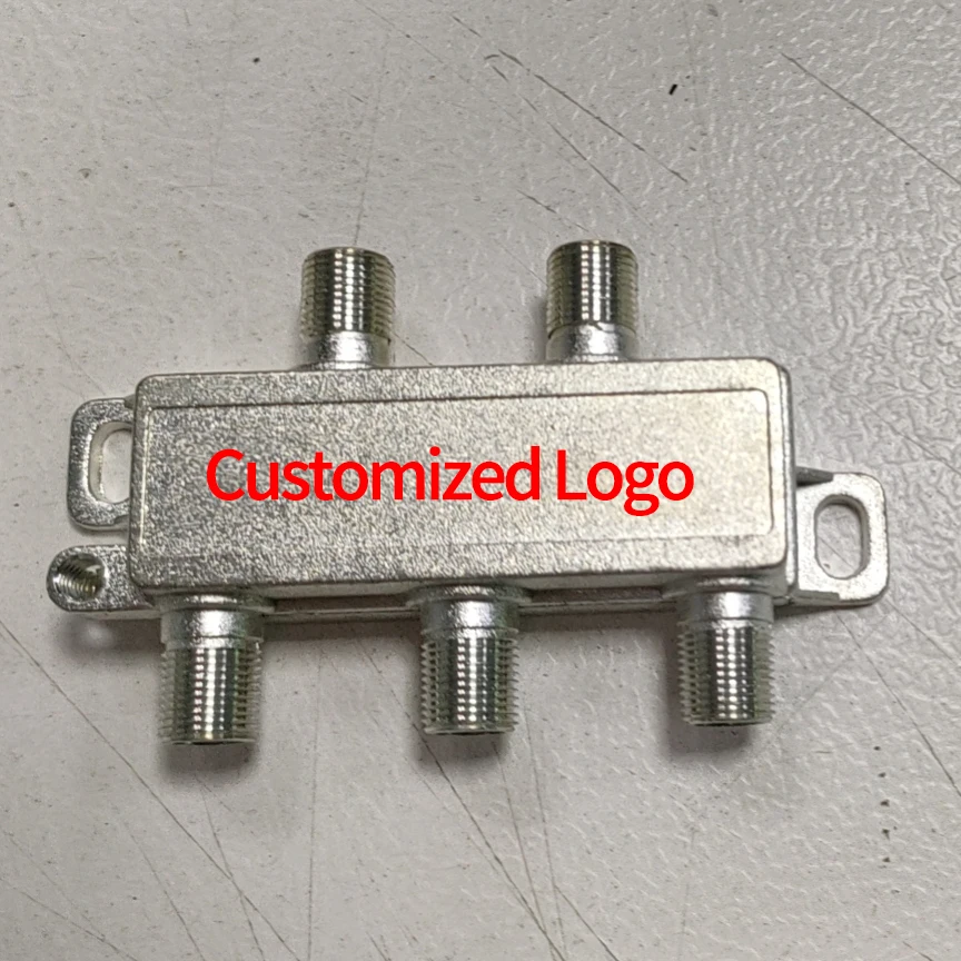 4 way satellite splitter Coaxial Cable Splitter 5-1000/2400 MHz F connector Compatible CATV Indoor TV Splitter