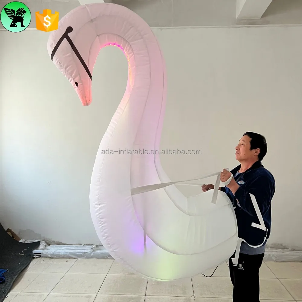 Event Parade Inflatable Moving Swan Customized Decoration Animal Mascot for Festival Advertising A10584