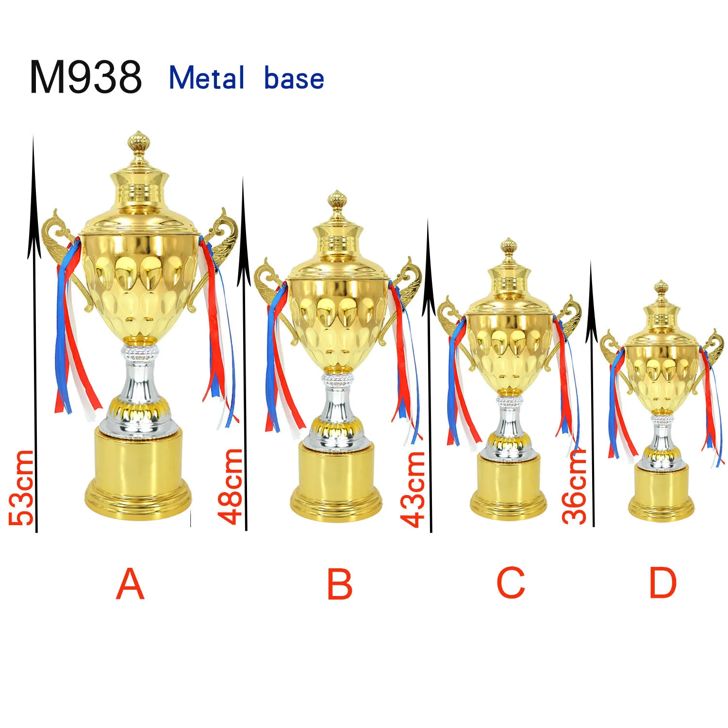 Trophy Cup Noble School Trophy Gold Silver and Bronze Graduation Trophy Trofeo Sport Metal OEM Awards