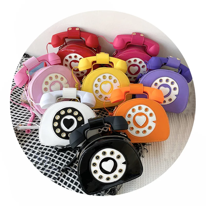 OXGIFT Wholesale Telephone shape leather mobile cell phone purses and handbags bags women 2022