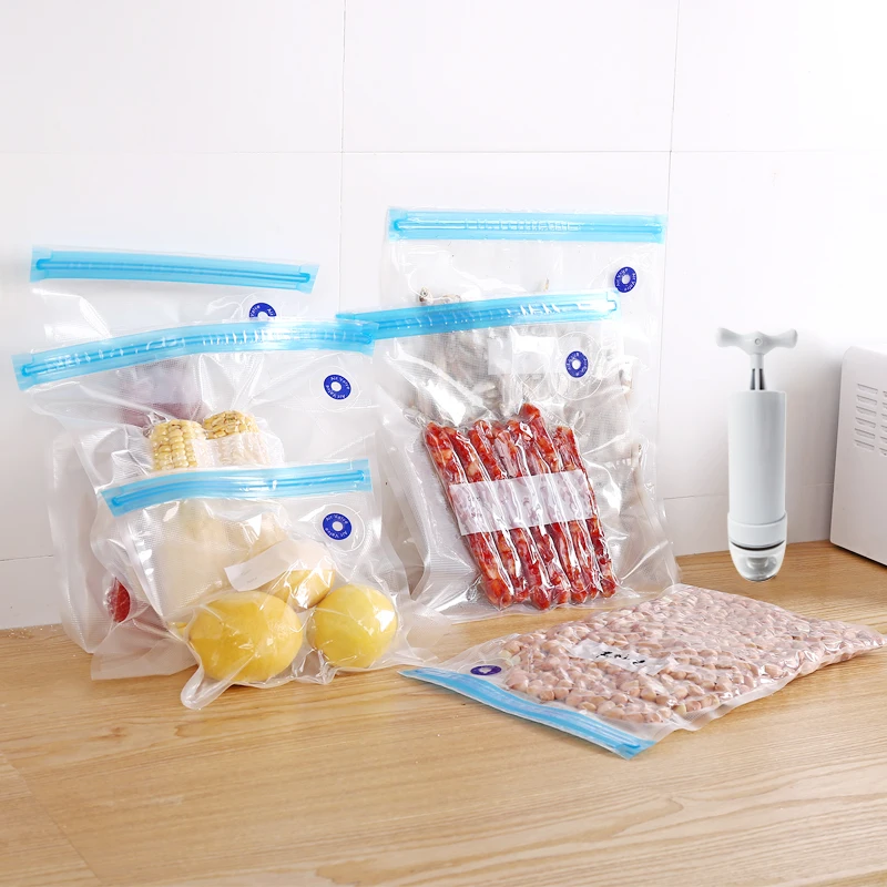 Sous Vide Reusable Bags Vacuum Plastic Bag For Freezer Airtight Food Storage Vacuum Seal Bags With Electric Pump