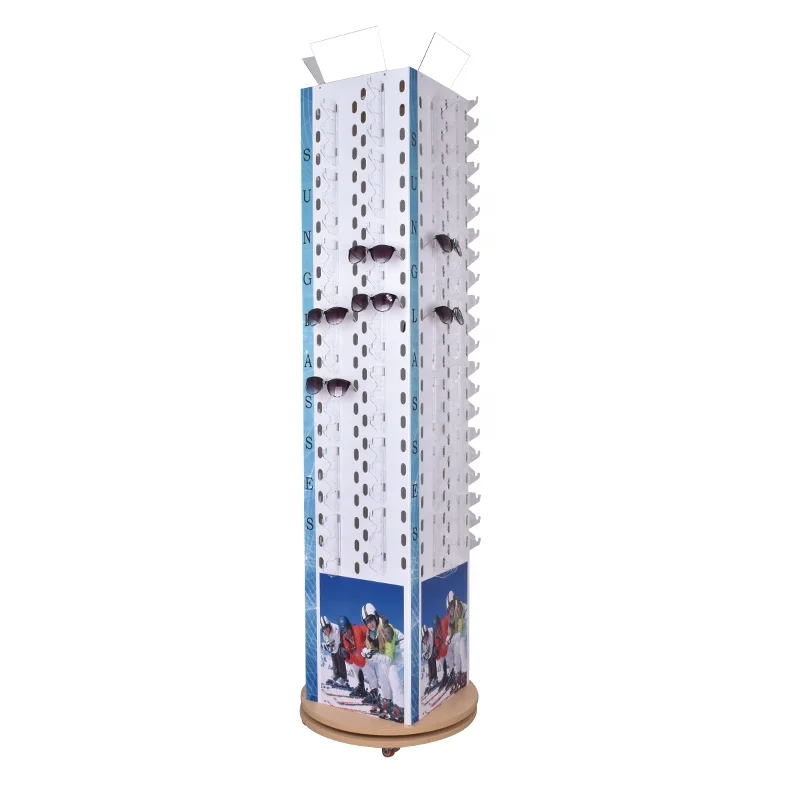 Optical glasses floor display stand glasses turntable with mirror can hang 168 pairs of sunglasses display stand