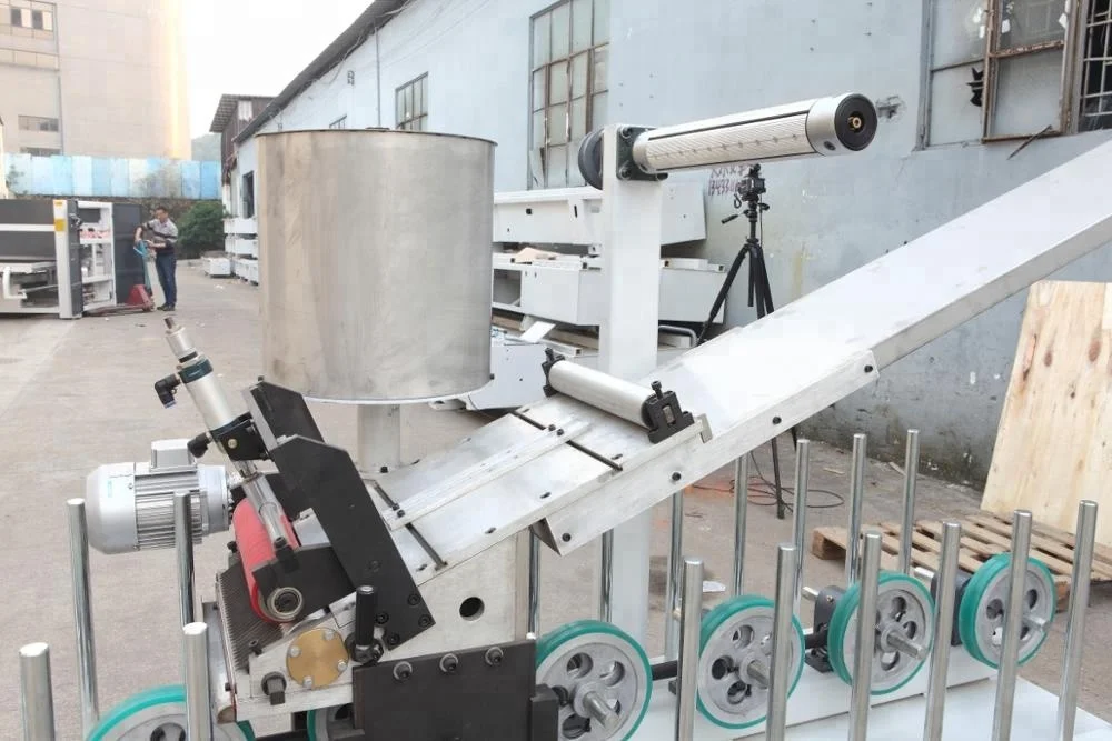 Mdf wood veneer profile wrapping machine for hot melt glue interior decoration