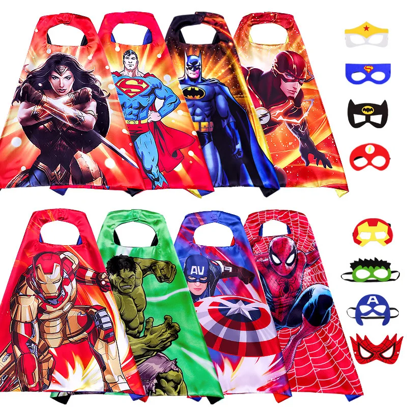 Unisex 3D Print Kids Superhero Capes Mask Halloween Superhero Cape and Mask for Children Party Anime Cosplay Costume