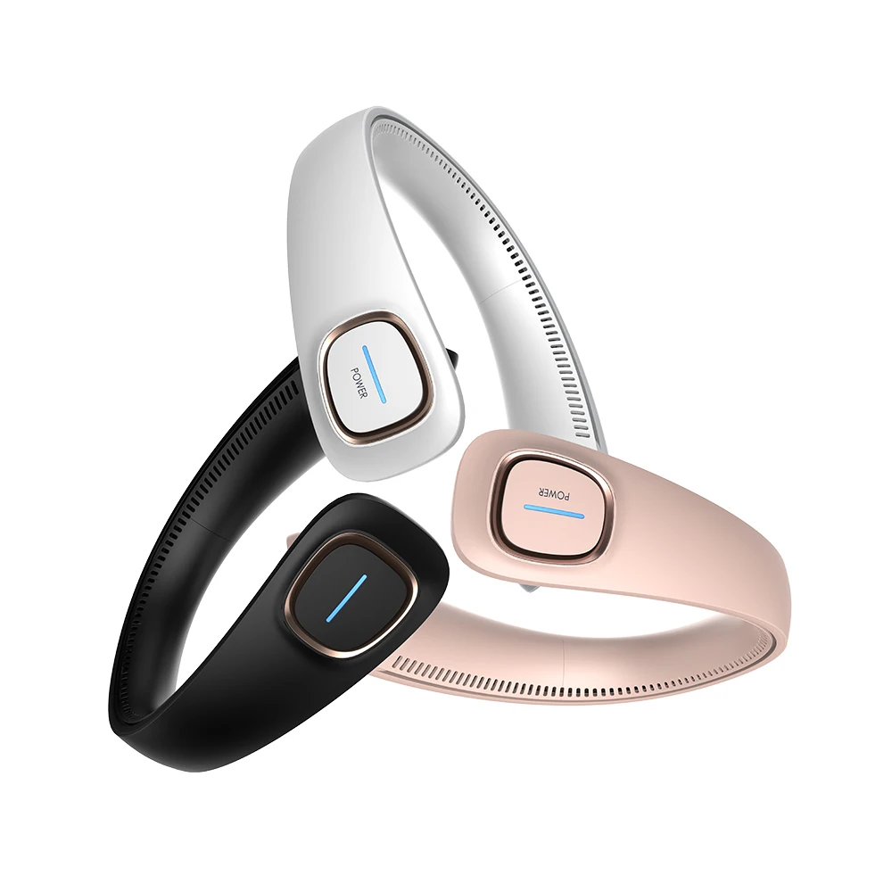 Small USB Personal Hand Free Leafless Neckband Lazy Hanging Fan, Necklace Cool Rechargeable Bladeless Mini Portable Neck Fan