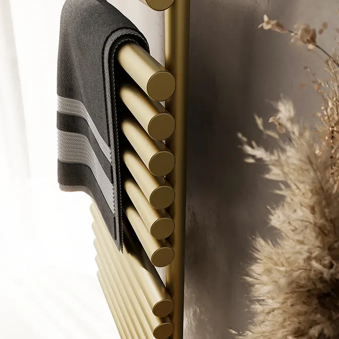 Brushed Brass Towel Rail Heating Spa Towel Warmer Gold Towel Rack Warmer With Uv Sterlizer