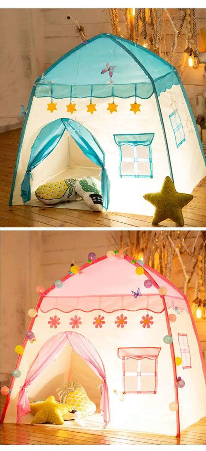 Kids Tent Baby Princess Game Children Birthday Gift Pink Flowers Honey House Outdoor Castle Playing Kids Tents Indoor Playhouse