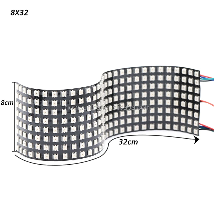 
Flexible rgb led 5v led dot matrix apa102 8*32 led matrix 