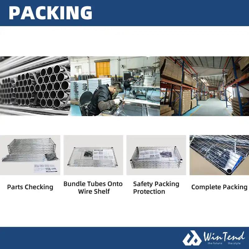 Adjustable Wire Shelving Rack Metal Kitchen Shelf Multilayer Metal Commercial Stainless Steel Kitchen Accessories Carton Silver