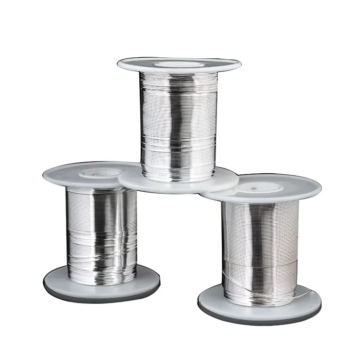 0.02mm-4mm material coil High conductivity OCC pure silver 4N 5N OCC silver 9999 purity  Electrical silver wire