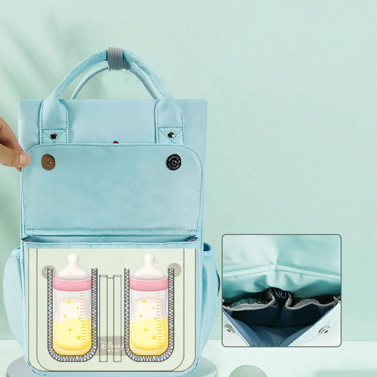 OEM Multi-Function Polyester Water-resistant Adopts Stylish Nappy Bags Mummy Diaper Bag for Baby