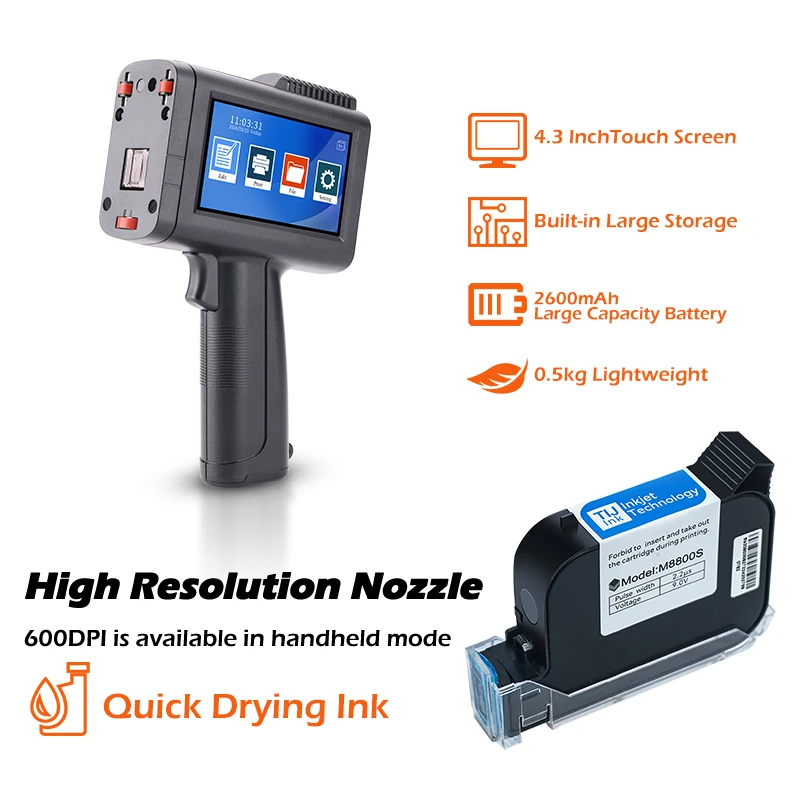 Online Variable Qr Bar Batch Code Number Logo Expiry Date Label Hand Jet Thermal Inkjet Printer