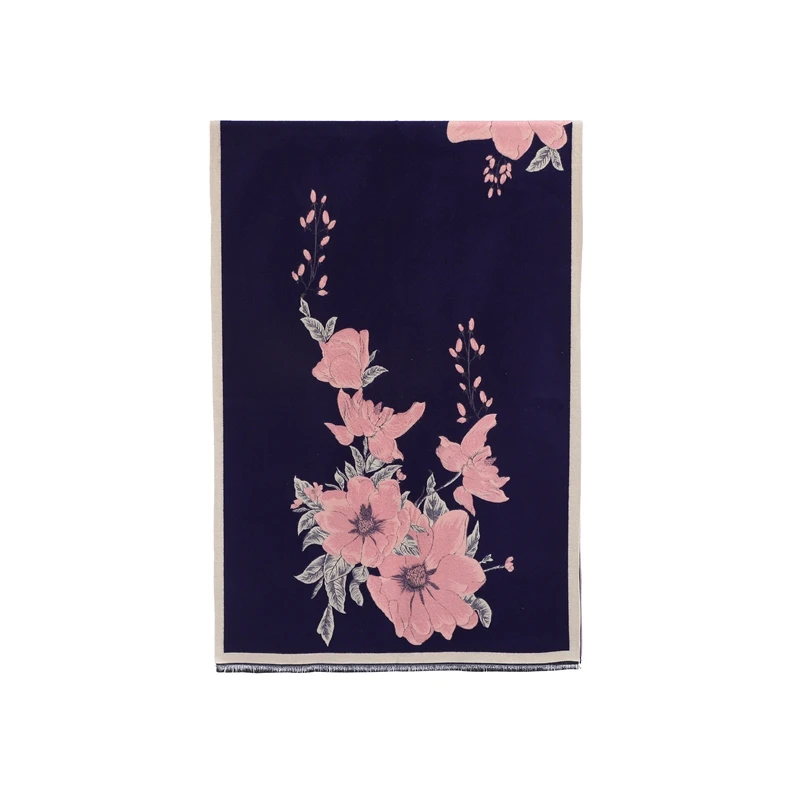 2022 new best quality exclusive winter thick cashmere scarf pashmina women stole shawl russian scarf floral