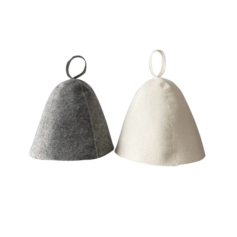 Wholesale Japan Sauna Banya Sweat Available Wool Felt Sauna Bucket Hat with Hanging Hoop Custom Logo