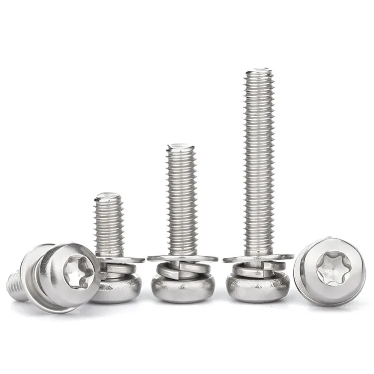 Stainless Steel Pan Head Combination Sems Machine Screws M3 M4 M5 M6 M8 Torx Sems Screw