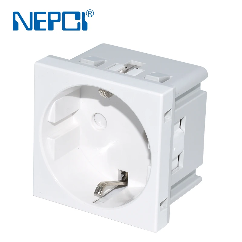 NEPCI IEC certified schuko socket, German socket  45*45mm XJY-QB-57